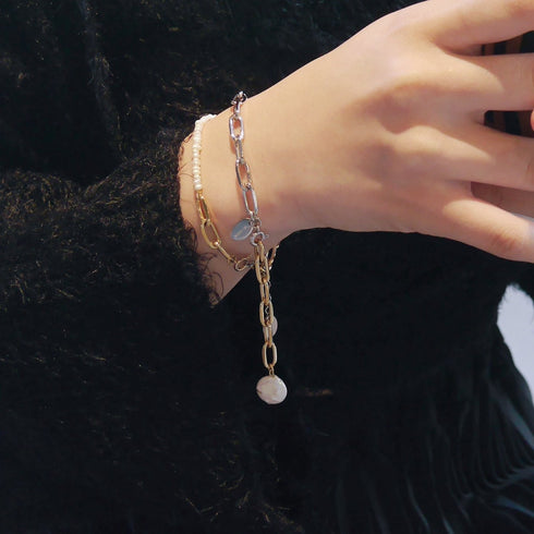 Natural stone chain bracelet